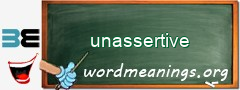 WordMeaning blackboard for unassertive